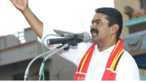 சென்னையில் நிகழ்ச்சியில் உரையாற்றும் நாம் தமிழர் கட்சி தலைமை ஒருங்கிணைப்பாளர் சீமான்