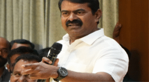 Seeman செய்தியாளர்களை சந்திக்கும் காட்சி