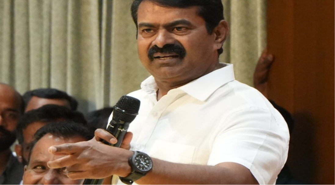 Seeman செய்தியாளர்களை சந்திக்கும் காட்சி