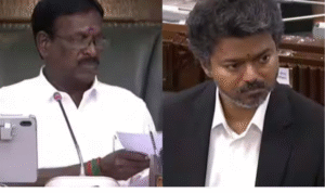 தமிழக சட்டசபையில் உரையாற்றும் தற்காலிக சபாநாயகர் கருப்பையா.