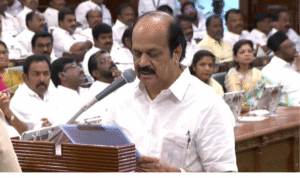 சட்டப்பேரவைத் தலைவர் தேர்தலுக்கான வேட்பு மனு தாக்கல் செய்த ஜே.சி.டி. பிரபாகர்.