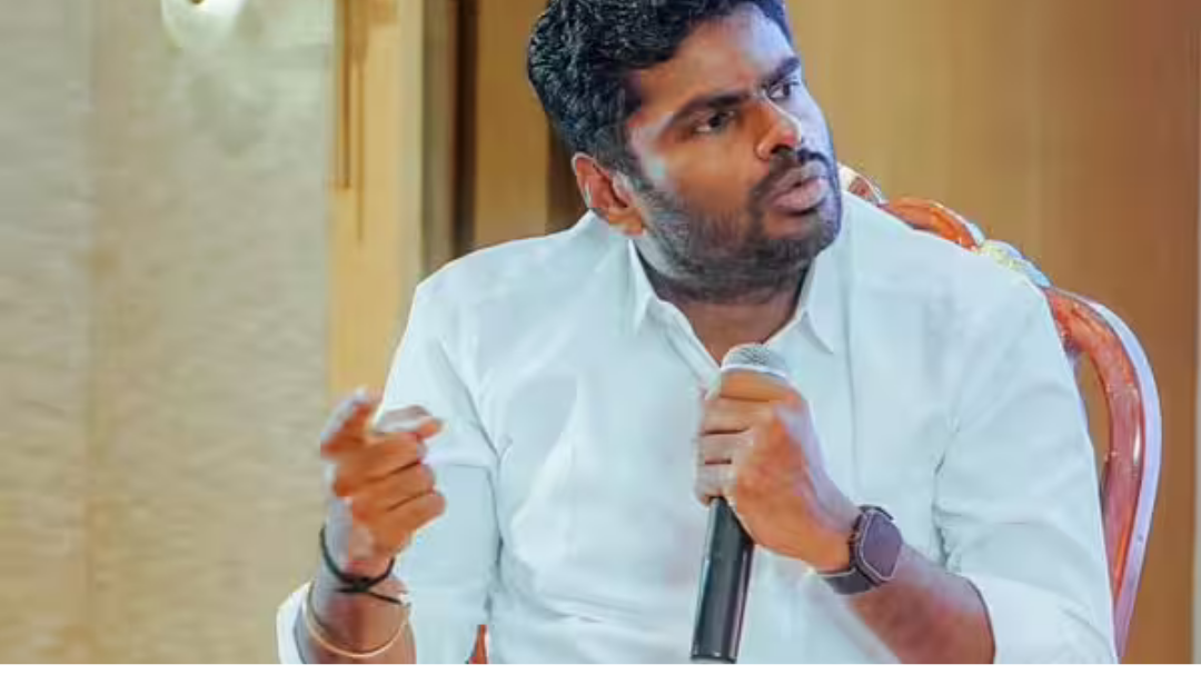 செய்தியாளர்களிடம் பேசி கருத்து தெரிவிக்கும் அண்ணாமலை