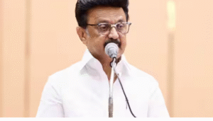 அண்ணா அறிவாலயத்தில் திமுக மாவட்ட செயலாளர்கள் கூட்டத்தில் உரையாற்றும் ஸ்டாலின்