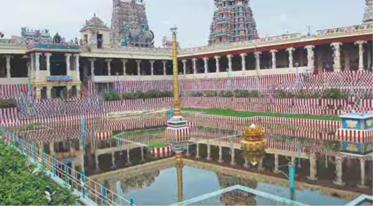 மதுரை மீனாட்சி அம்மன் கோயிலில் ரீல்ஸ் வீடியோ விவகாரம் தொடர்பாக பாதுகாப்பு குறித்து எழுந்த சர்ச்சையை குறிக்கும் பிரதிநிதித்துவ படம்.