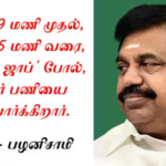 செய்தியாளர்களிடம் பேசி அறிக்கை வெளியிடும் அதிமுக பொதுச்செயலாளர் எடப்பாடி கே. பழனிசாமி.