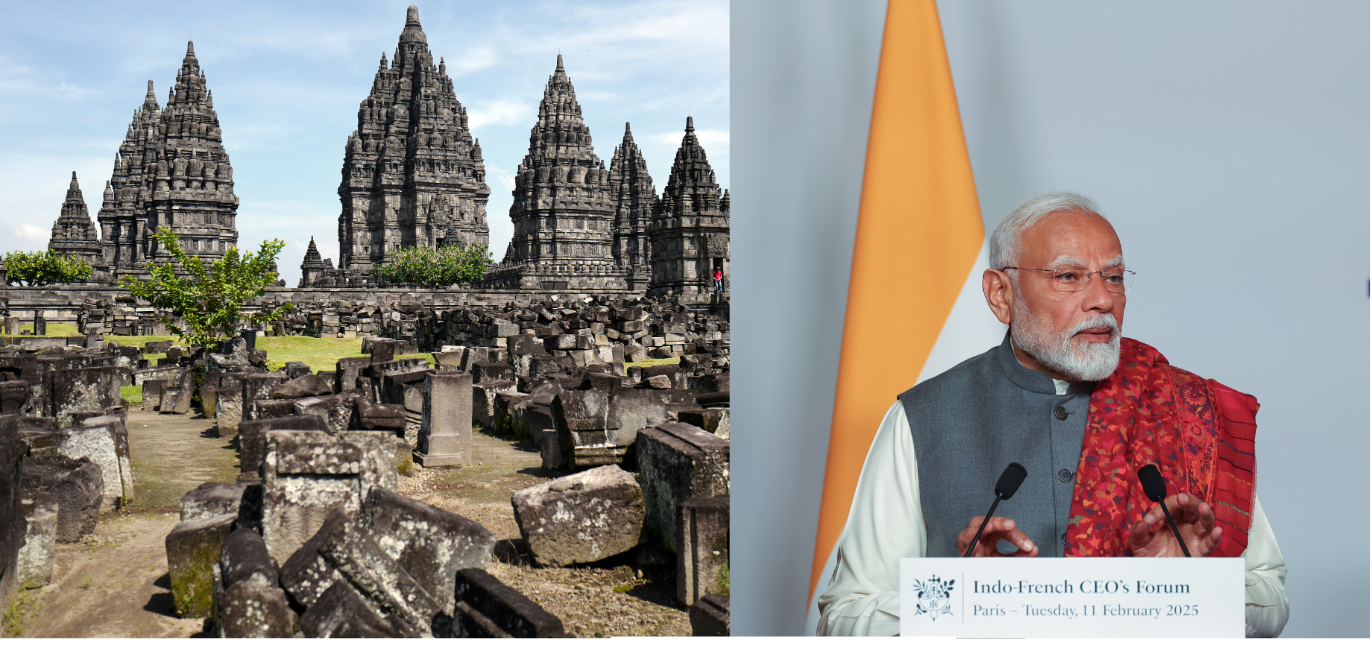 இந்தோனேஷியாவின் யோக்யார்த்தா அருகே அமைந்துள்ள ஆயிரம் ஆண்டுகள் பழமையான பிரமபனன் சிவன் கோவில்.
