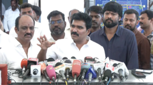 அரசு வக்கீல்கள் நியமனம் குறித்து செய்தியாளர்களிடம் விளக்கம் அளிக்கும் அமைச்சர் நிர்மல்குமார்.