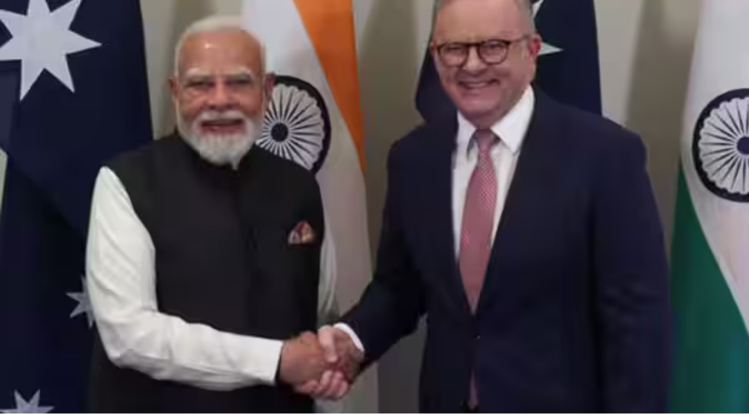 மெல்போர்னில் நடைபெற்ற இந்தியா–ஆஸ்திரேலியா தொழில் மாநாட்டில் உரையாற்றும் பிரதமர் நரேந்திர மோடி.