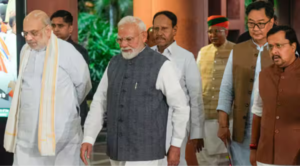 டெல்லியில் நடைபெற்ற NDA எம்.பி.க்கள் கூட்டத்தில் உரையாற்றும் பிரதமர் நரேந்திர மோடி.