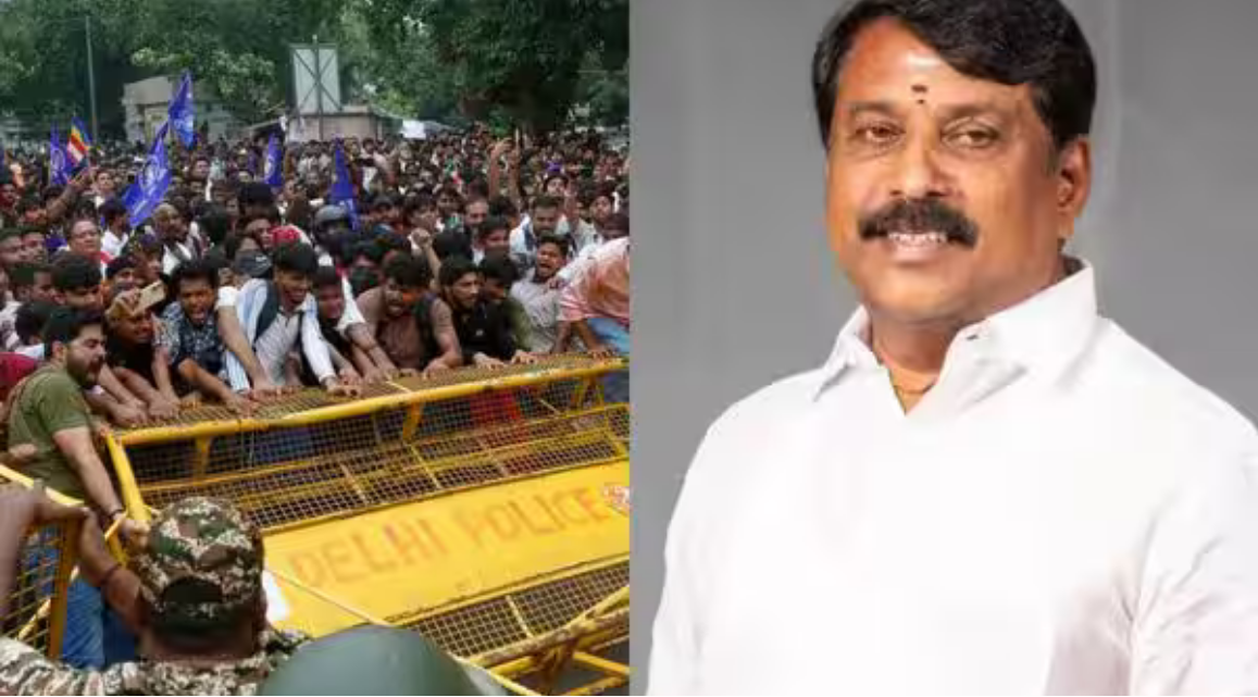 சென்னையில் செய்தியாளர்களிடம் பேசி வரும் தமிழக பாஜக தலைவர் நயினார் நாகேந்திரன்.