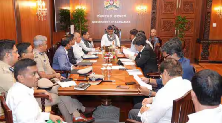 காவிரி விவகாரம் குறித்து செய்தியாளர்களிடம் பேசிய கர்நாடக முதல்வர் டி.கே. சிவகுமார்.