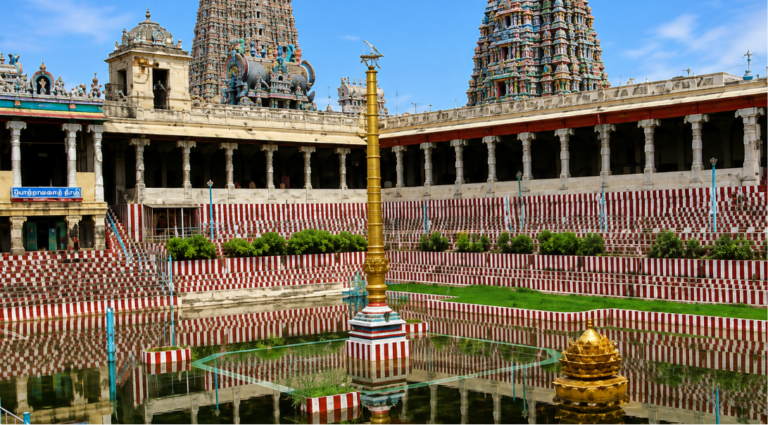 மதுரை மீனாட்சி அம்மன் கோவில் நில மோசடி வழக்கில் விசாரணை மேற்கொள்ளும் போலீசாரை குறிக்கும் பிரதிநிதித்துவ படம்.