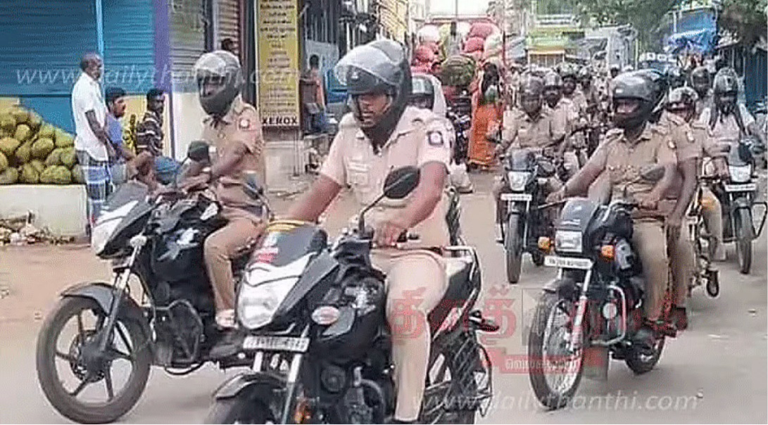 ஹெல்மெட் அணியாமல் இருசக்கர வாகனம் ஓட்டும் போலீசாருக்கு நடவடிக்கை எடுக்க உத்தரவு