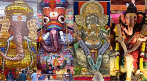 சென்னையில் விநாயகர் சதுர்த்தியையொட்டி அமைக்கப்பட்டுள்ள 42 அடி பிரம்மாண்ட விநாயகர் சிலை