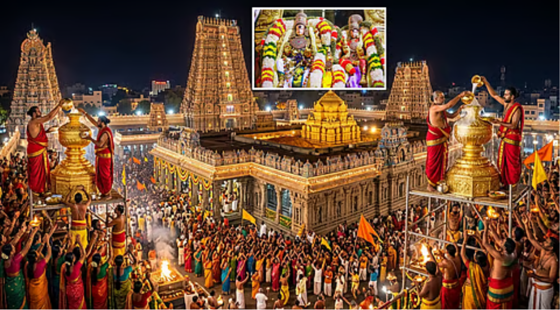 மதுரை மீனாட்சி அம்மன் கோவிலில் நடைபெற்ற மகா கும்பாபிஷேகம்
