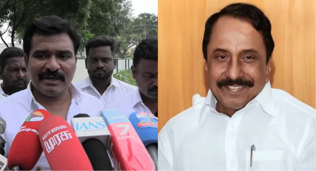 தவெக அமைச்சர்கள் செங்கோட்டையன் மற்றும் நிர்மல் குமார் இடைத்தேர்தல் வெற்றி குறித்து செய்தியாளர்களிடம் பேட்டி அளிக்கின்றனர்.