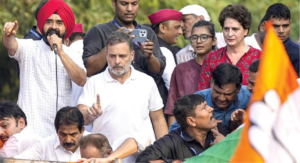 டெல்லியில் தேர்தல் ஆணையத்துக்கு எதிராக இண்டி கூட்டணித் தலைவர்கள் நடத்திய பேரணி மற்றும் போலீஸ் தடுப்புகள் தொடர்பான செய்தி.