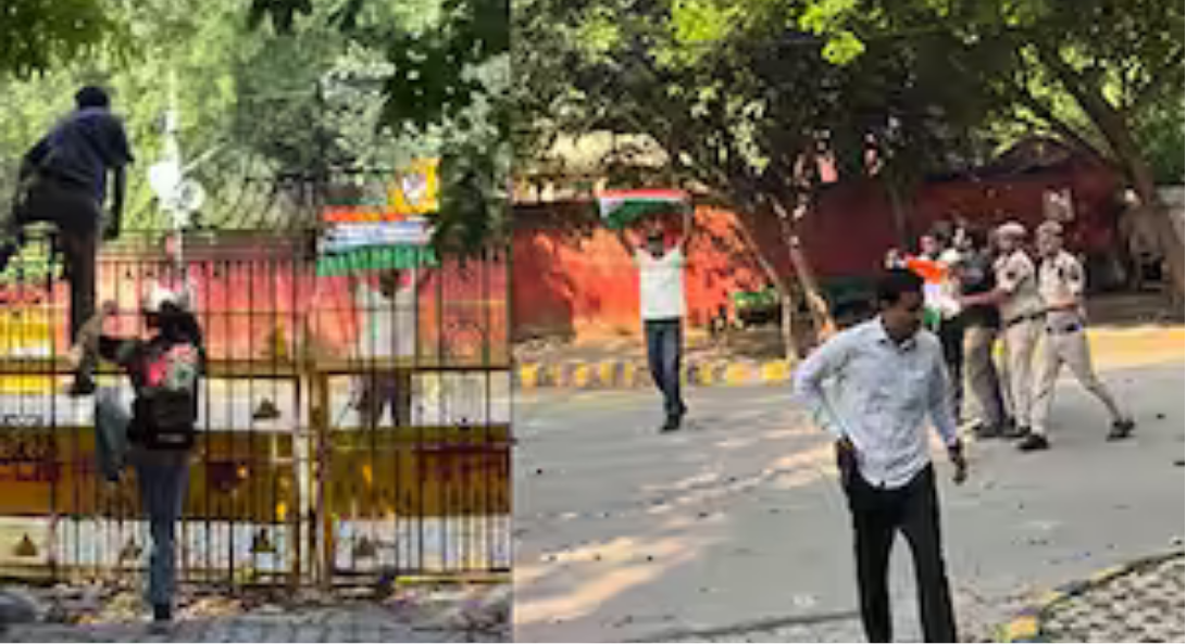 டெல்லி ஜந்தர் மந்தரில் போராட்டம் நடத்தியதாகக் கைது செய்யப்பட்ட கரப்பான்பூச்சி அமைப்பைச் சேர்ந்த மூவர் தொடர்பான செய்தி.