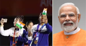 ஆசிய விளையாட்டுப் போட்டிகளில் பதக்கம் வென்ற இந்திய வீரர்களைச் சந்தித்துப் பாராட்டிய பிரதமர் நரேந்திர மோடி, எதிர்கால விளையாட்டுப் போட்டிகளுக்கான தயார்நிலையை வலுப்படுத்த வலியுறுத்திய நிகழ்வு.