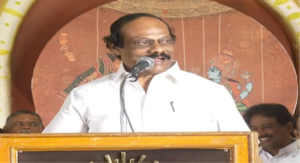 திருமண நிகழ்ச்சியில் தமிழக வெற்றிக் கழக ஆட்சி குறித்து சர்ச்சைக்குரிய வகையில் பேசிய திமுக நிர்வாகி திண்டுக்கல் லியோனி.